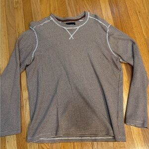 Striped Long Sleeve Waffle Shirt